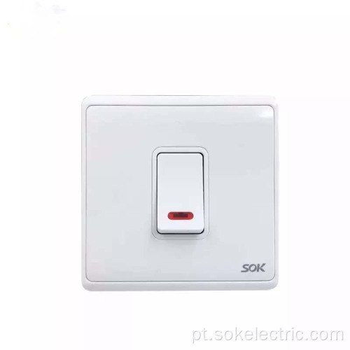 botão de pressão duplo pólo 45A interruptor de luz branca